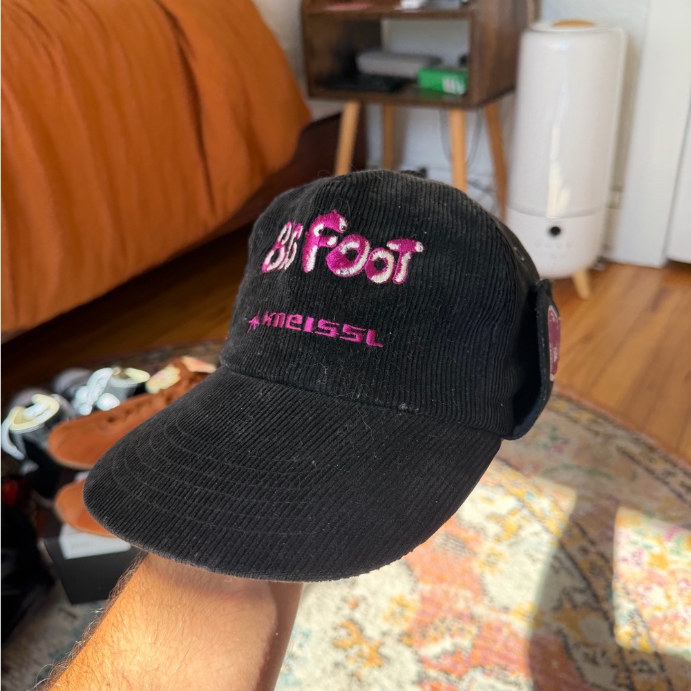 Very Rare Kneissl Skiing Bigfoot Line Corduroy Cap with Embroidery and Ear Flaps